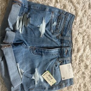 Aeropostale Light Blue Distressed Jean Shorts
